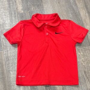 Nike‎ Toddler Boys Red Polo Dri-Fit Shirt Size 2t